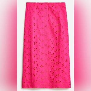 NWT J.CREW Button Front Eyelet Skirt, Size 4